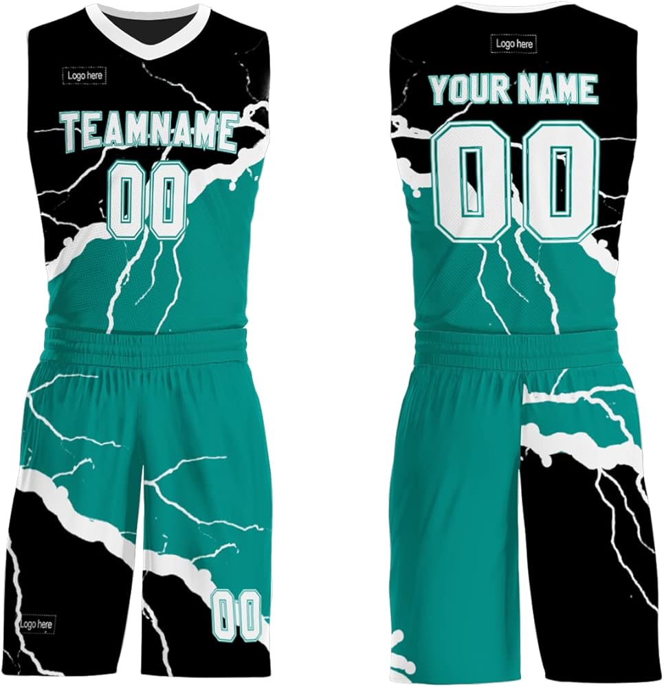 green and black colour basketball uniform