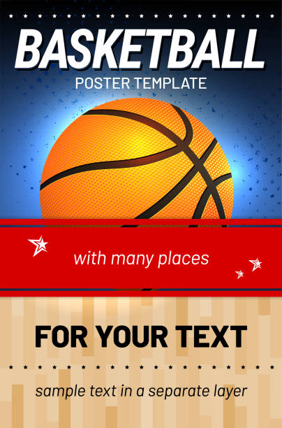 Basketball background - template with sample text in separate layer for your sport design - vector illustration