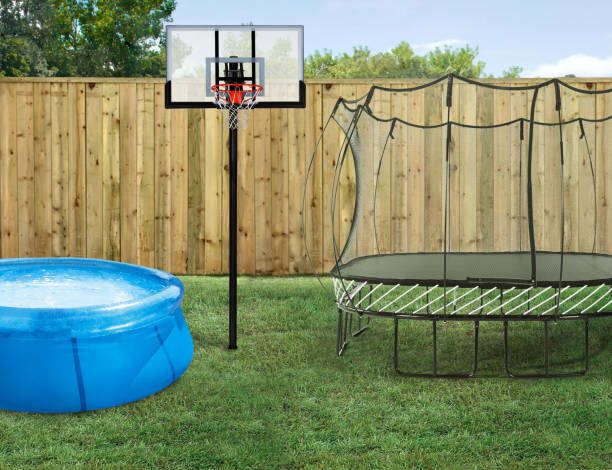 Trampolines with Basketball Hoops