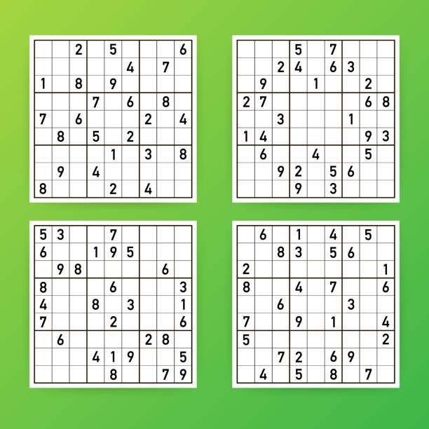 Sudoku puzzle game. Vector sudoku puzzle game with numbers. Vector stock illustration.