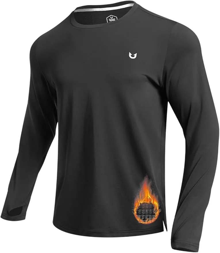 NORTHYARD Mens Running Shirt Thermal Long Sleeve Base Layer Fleece Lined Cold Weather Winter Gear Workout Athletic Gym