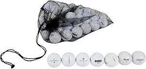 Clean Green Golf Balls - 48 Recycled Used Golf Balls in Good Condition - Great for Practice - Includes Reusable Mesh Carrying Bag